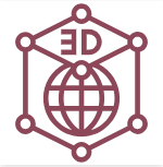 Purple innovative structural engineering company icon on white background